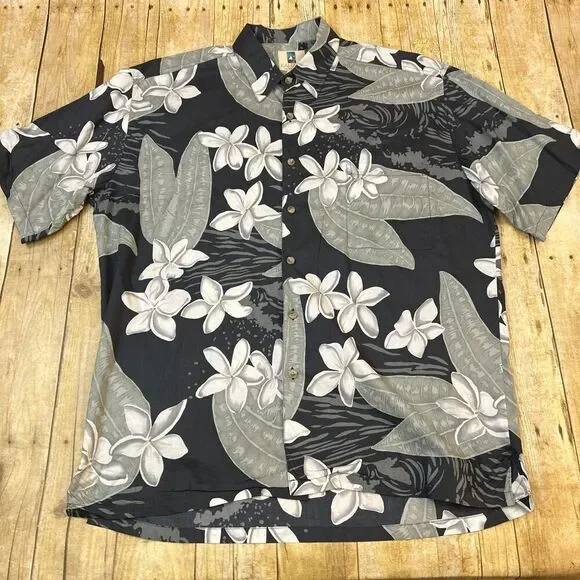 Kahala Hawaiian Shirt Large Made In USA Cotton Lawn Vintage